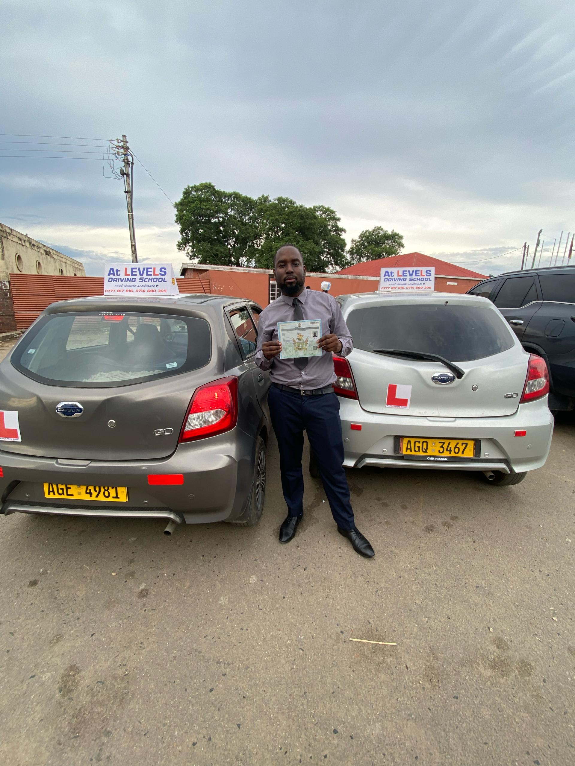 Driving instructor explaining road signs